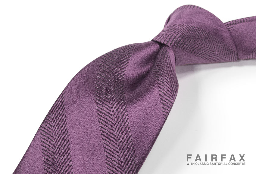 ■TRAD SALE！【FAIRFAX/フェアファクス】ソリッドタイ/無地ネクタイ（サテン調パ&mdash;プル杢調柄 &times;ヘリンボーン織柄）(FHK-09)［195030055 PU1］【楽ギフ_包装】｜トラッド ハウス フクスミ