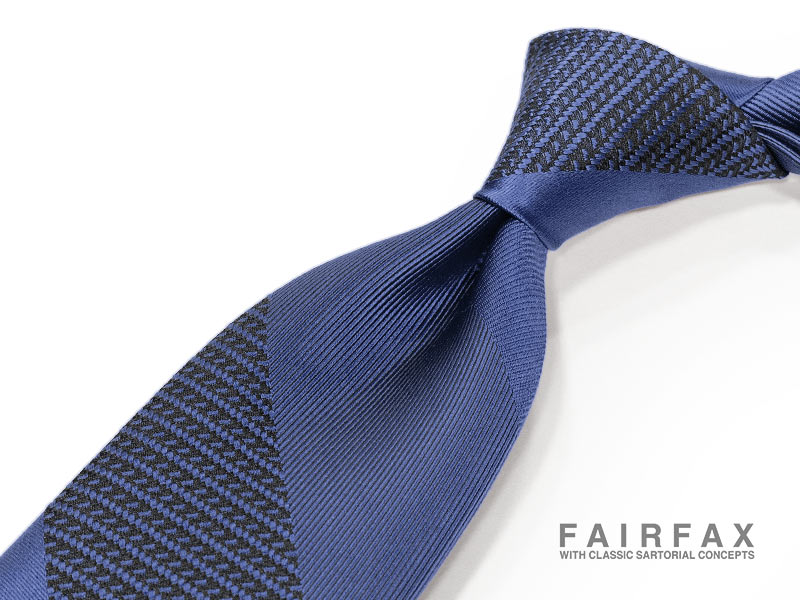 ■TRAD SALE！【FAIRFAX/フェアファクス】シャドーストライプタイ/ソリッドタイ/無地ネクタイ（ブルーシャドーストライプ/織柄ストライプ）(FSS-03)［1950322207 BL1］ 【送料無料】【楽ギフ_包装】【対応】｜トラッド ハウス フクスミ