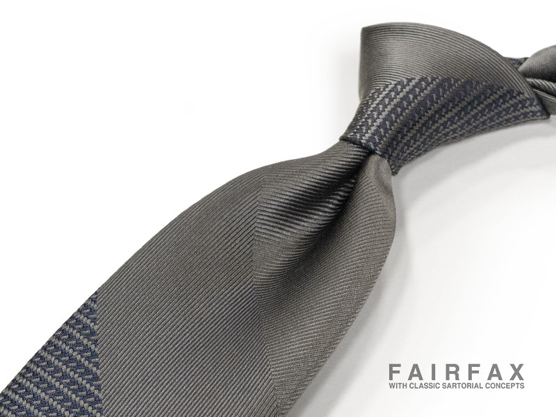 ■TRAD SALE！【FAIRFAX/フェアファクス】シャドーストライプタイ/ソリッドタイ/無地ネクタイ（グレー系シャドーストライプ/織柄ストライプ）(FSS-04)［1950322207 NE3］ 【送料無料】【楽ギフ_包装】【対応】｜トラッド ハウス フクスミ