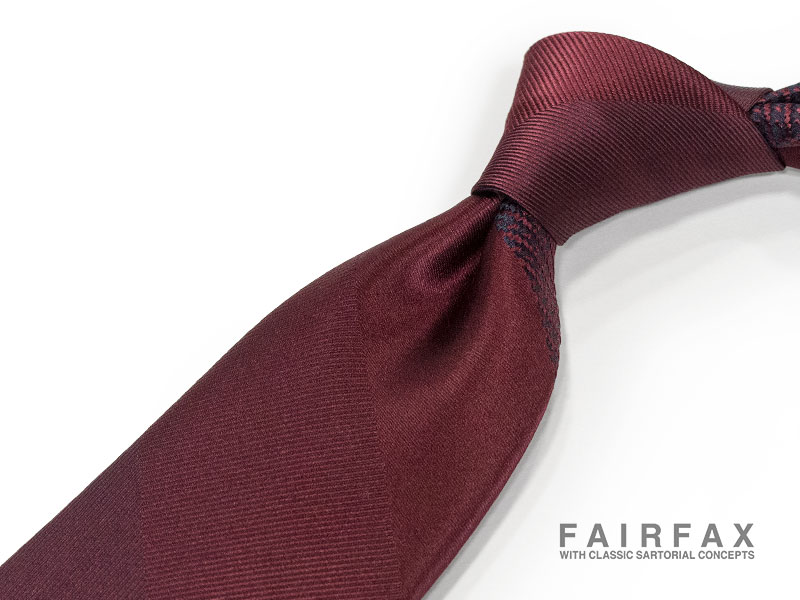 ■TRAD SALE！【FAIRFAX/フェアファクス】シャドーストライプタイ/ソリッドタイ/無地ネクタイ（ワイン系シャドーストライプ/織柄ストライプ）(FSS-05)［1950322207 RE5］【楽ギフ_包装】｜トラッド ハウス フクスミ