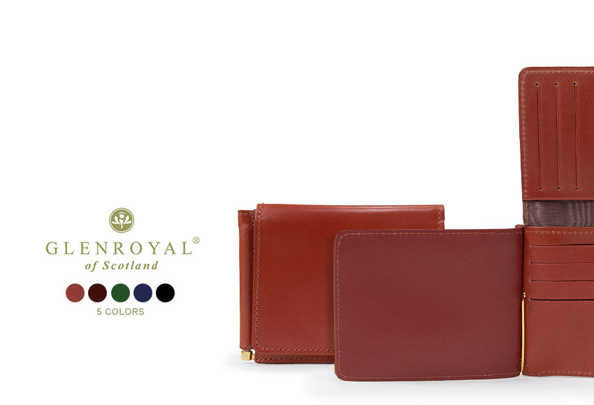 【日本正規輸入代理店商品+メーカー3ヶ月保証あり】 グレンロイヤル / GLENROYAL ●MONEY CLIP WITH CARD POCKET 二つ折り革財布 ( マネークリップウォレット/ブライドル ) 03-5779 【楽ギフ_包装】