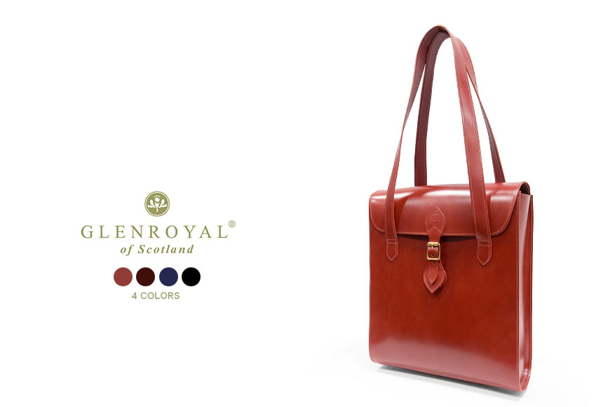 ★[期間限定プレゼント中・専用レザーバーム] GLENROYAL / グレンロイヤル トートバッグ ●01-5781 FLAP TOTE BAG / フラップトートバッグ ブライドルレザー 13inchパソコン収納可能（新品）英国製
