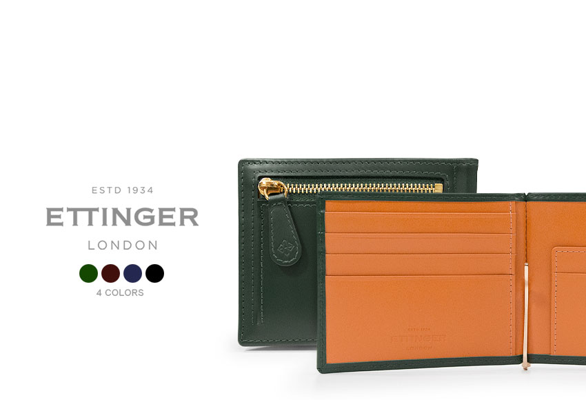 [ETTINGER社公認正規販売店] ETTINGER / エッティンガー MONEY CLIP WITH ZIP 小銭入れ付きマネークリップ BH2194EJ ブライドルハイド コレクション ( メンズ/レザー/マネークリップ/札ばさみ )