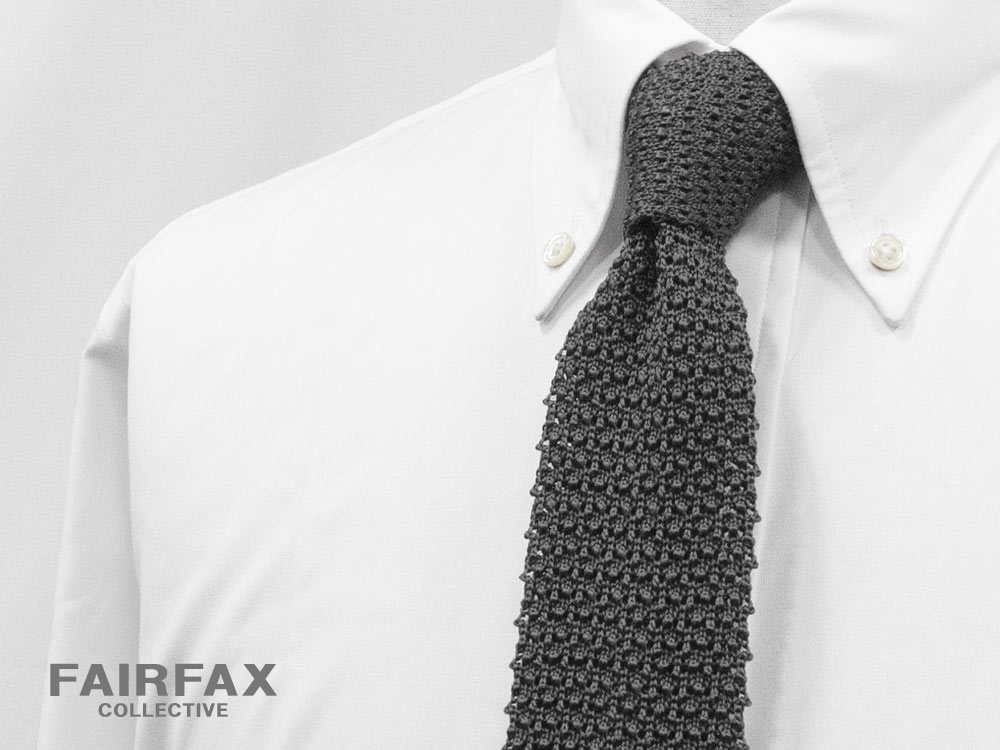 [ FAIRFAX / フェアファクス ] ニットタイ シルクニットネクタイ ( グレー) FEN-20 ( 195040032 NE3 ) オールシーズン/メンズ/ビジネス/無地 MADE IN JAPAN / 日本製