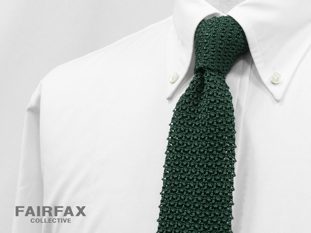 [ FAIRFAX / フェアファクス ] ニットタイ シルクニットネクタイ ( グリーン ) FEN-26 ( 195040032 GN1 ) オールシーズン/メンズ/ビジネス/無地 MADE IN JAPAN / 日本製
