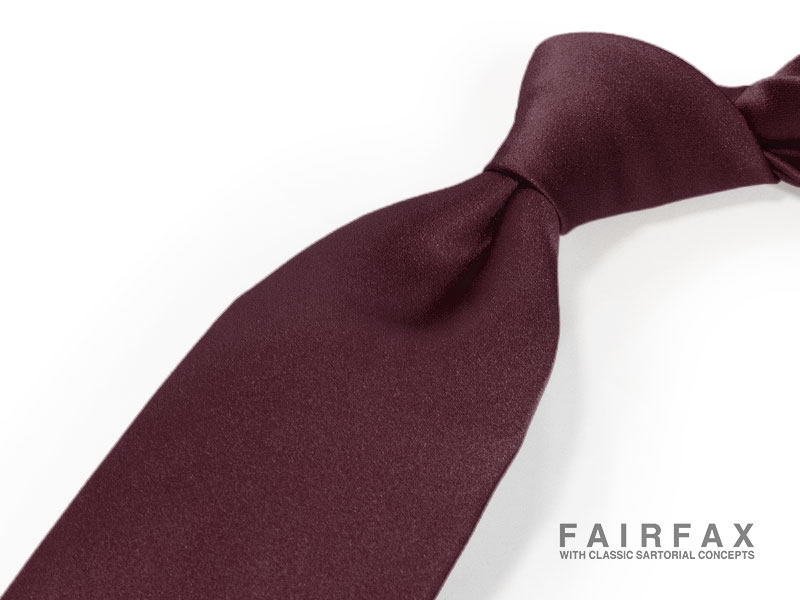 【FAIRFAX/フェアファクス】 ソリッドタイ / 無地ネクタイ ( ワイン系サテン無地 ) ( FST-11 ) [ 195030060 RE5 ] Fabric in Italy 【送料無料】【楽ギフ_包装】【対応】