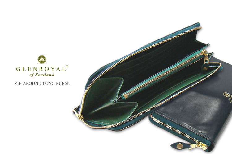 【日本正規輸入代理店商品+メーカー3ヶ月保証あり】 グレンロイヤル / GLENROYAL ■ZIP AROUND LONGPURS 03-6029 ラウンドジップロングウォレット ●019 ( DARK BLUE×TURQUOISE ) ターコイズ 【 完全限定入荷商品 】 39,325円