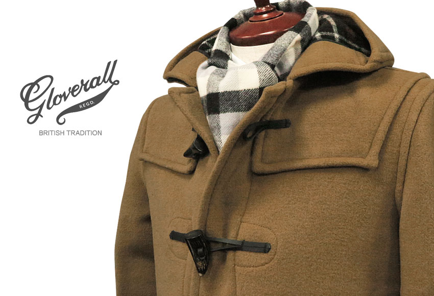 GLOVERALL ダッフルコート ヘリンボーン ブラウン Gloverall - グローバーオール 90年代 ﾌﾞﾗｳﾝ ﾓﾝﾃｨ ｷﾝｸﾞｽﾄﾝ