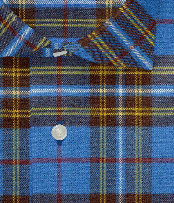 オリジナルオーダーシャツ●FM12903 ［Organic Cotton］オーガニックコットン ［Vintage Flannel］ビンテージフランネル 起毛チェック ブルー×ブラウンのチェック柄 20番手単糸ｘ20番手単糸 100%Cotton