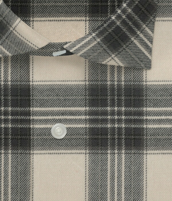 オリジナルオーダーシャツ●FM12935 ［Organic Cotton］オーガニックコットン［Vintage Flannel］ビンテージフランネル 起毛チェック クリーム×グレーのチェック柄 20番手単糸ｘ20番手単糸 100%Cotton 15,620円
