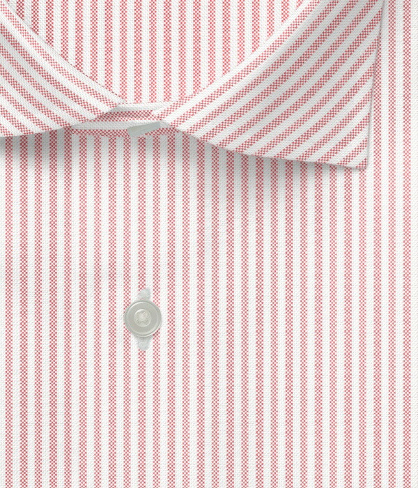 オリジナルオーダーシャツ●FM19222 ［The States Made］USA Cotton 米綿ヘビーオックスフォード レッド×ホワイトのキャンディストライプ柄　40単糸×10単糸　100% アメリカンコットン