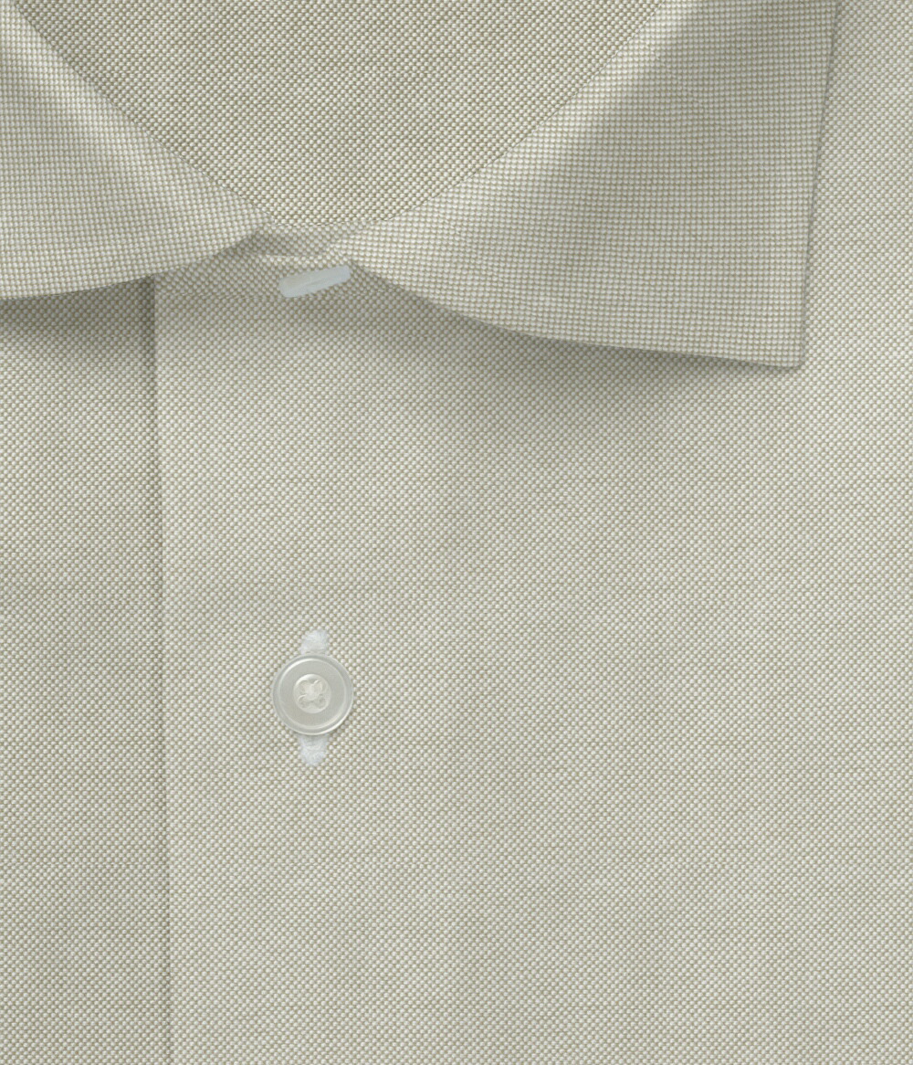 オリジナルオーダーシャツ●FM19230 ［The States Made］USA Cotton 米綿ヘビーオックスフォード ベージュ無地　40単糸×10単糸　100% アメリカンコットン
