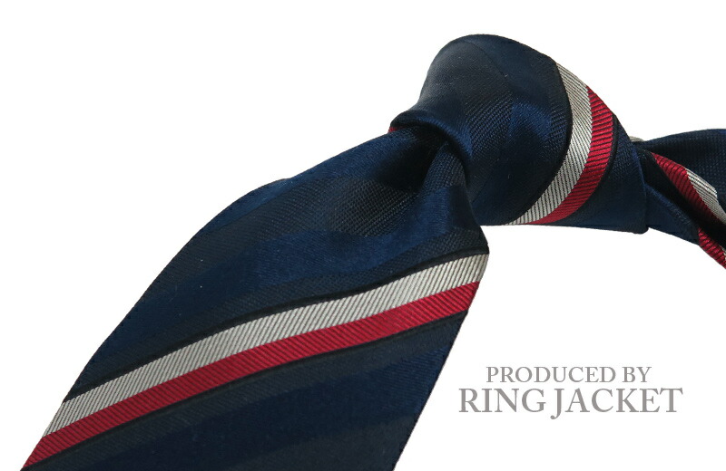 RING JACKET ネイビー 幾何学模様 ネクタイ メンズ