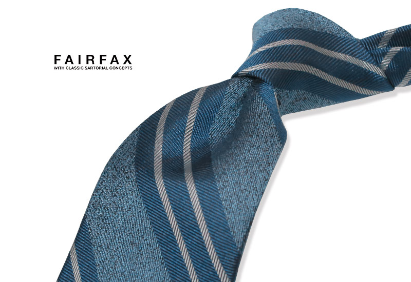 売り切れ必至 楽天市場 ネクタイ2点でソックスプレゼント中 Fairfax フェアファクス ブルー系 オフホワイトストライプ レジメンタルネクタイ Fas 1210 送料無料 楽ギフ 包装 あす楽対応 送料込 トラッド ハウス フクスミ 驚きの