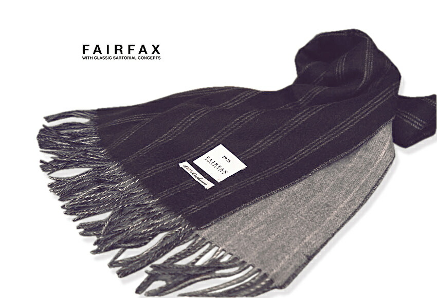 【新品未使用】FAIRFAX フェアファクス　カシミヤマフラー　ブラック FAIRFAXマフラー入荷してます。 | 紳士雑貨売場 | 大丸梅田店