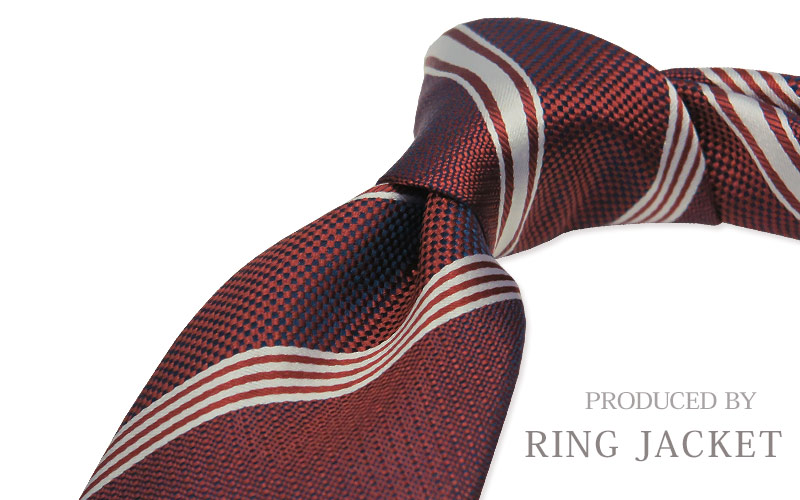 超特価激安 楽天市場 ネクタイ2点でソックスプレゼント中 Produced By Ring Jacket ストライプタイ ワインレッド系 オフホワイト Rns 49 レジメンタル ネクタイ 日本製 リングヂャケット 楽ギフ 包装 あす楽対応 送料込 トラッド ハウス