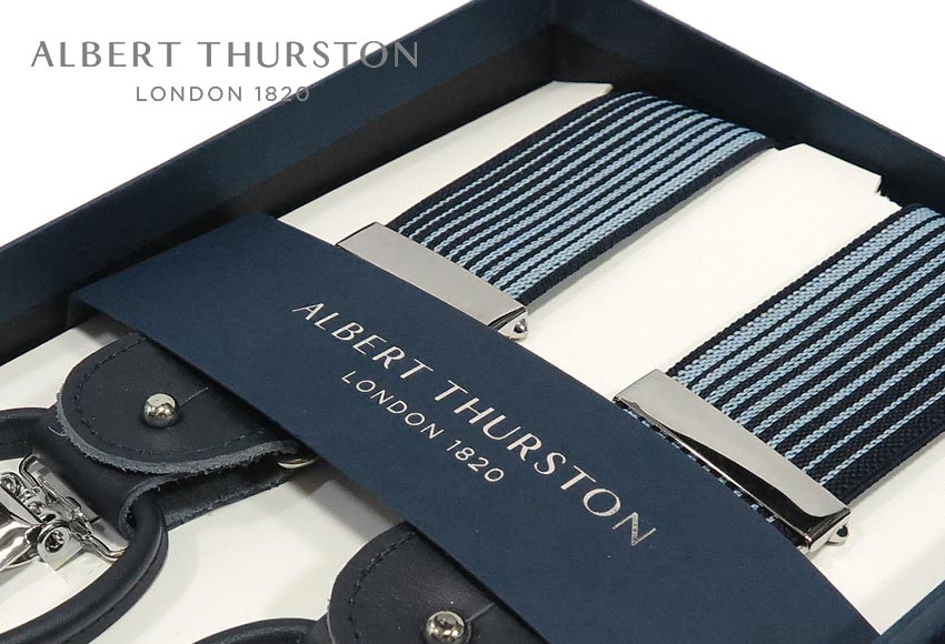 楽天市場】【日本正規輸入代理店商品】[ ALBERT THURSTON / アルバートサーストン サスペンダー ] 帯幅35mm / サスペンダー (  黒織地に同色四角小紋×オフ白×グレーストライプ ) ALS-07 ( メンズ ) 【楽ギフ_包装】【あす楽対応】 : トラッド ハウス フクスミ