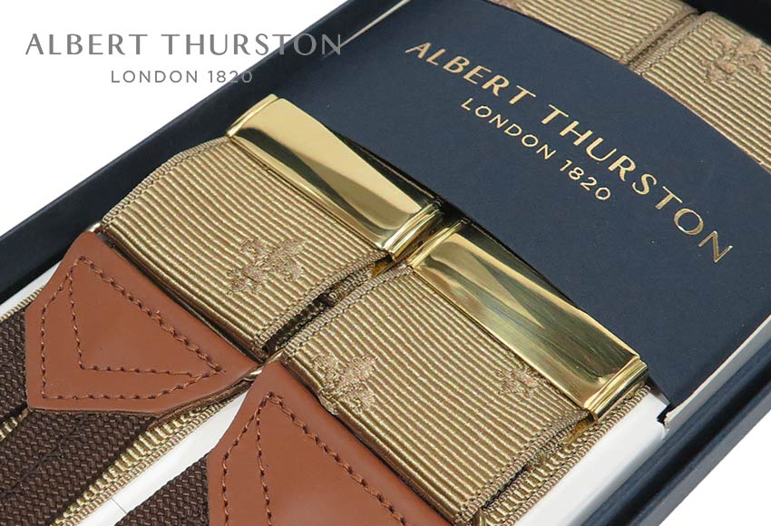 【日本正規輸入代理店商品】 [ ALBERT THURSTON / アルバートサーストン サスペンダー ] 帯幅40mm / サスペンダー / フォーマル兼用 ( ベージュ系地ベージュ系のクレスト柄 ) SP-1062 ( メンズ ) 【楽ギフ_包装】【対応】 19,536円
