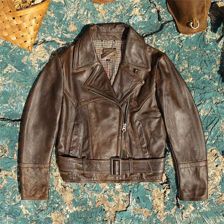 レザージャケット 牛革 レディース レザージャンパー 革ジャン ブラウン 春秋 洋服 カジュアル ビンテージ風 ライダースジャケット 通勤 ブルゾン アウター 秋冬 防風 革ジャケット 皮ジャン 茶色 女性服 紳士服 送料無料｜福祥　店 18,352円