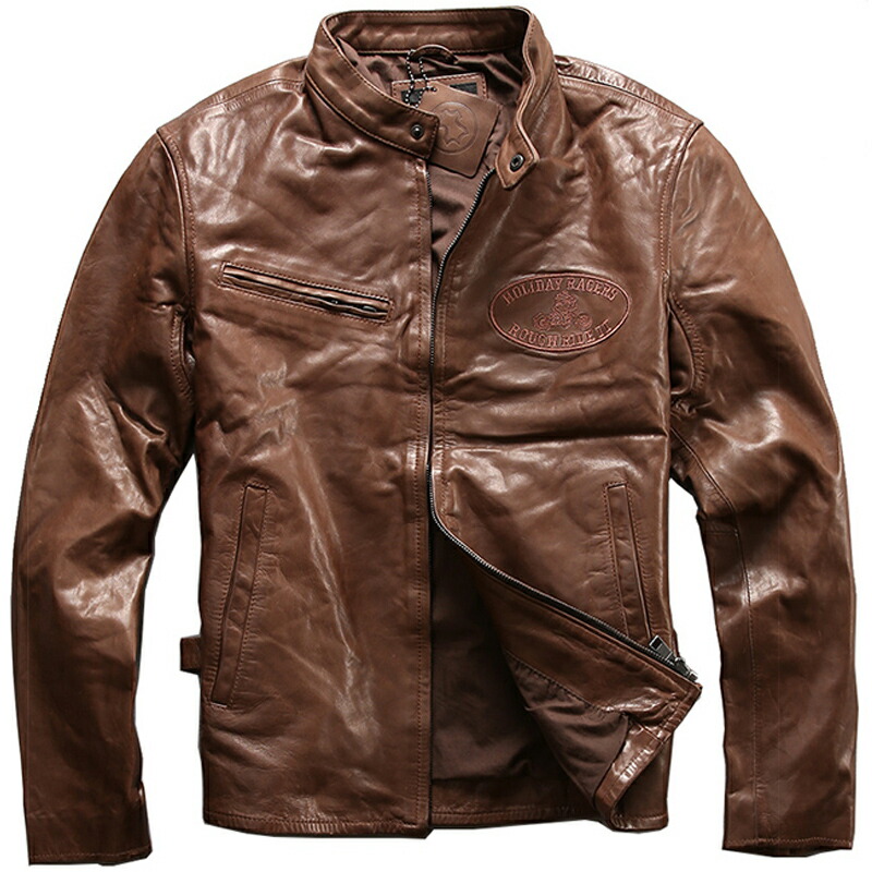 【美品】OH PLAN 牛革 シングルライダース バイク BROWN Lサイズ 2025年最新】OPLAN レザージャケット・ライダースの人気アイテム