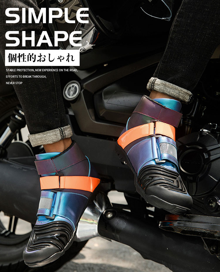 バイクシューズ バイクブーツ メンズレディース 黒色 オールシーズン ショートブーツ ライディングブーツ Short Boots レーシングブーツ ライディングシューズ 男女兼用 バイク用靴 送料無料 レッド ブラック｜福祥　店 9,488円