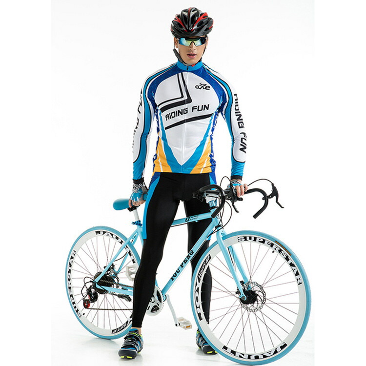 楽天市場 サイクルジャージ メンズ レディース 男女兼用 上下セット セットアップ 長袖 ロング丈 サイクルウェア 自転車ウェア スポーツ サイクリング ジャージ 春夏秋 吸汗 伸縮 速乾 通気 サイクルパンツ サイクリング 福祥 楽天市場店