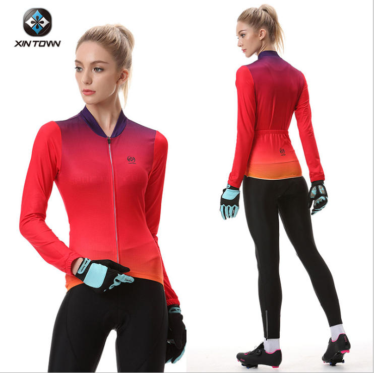 サイクルウエアセット 長袖 裏起毛 ジャージ ショーツ レディース 上下セット セットアップ ロング丈 自転車ウェア スポーツ サイクリング ジャージ 春夏秋 吸汗 伸縮 速乾 通気 サイクルパンツ 女用 ライド Cdm Co Mz