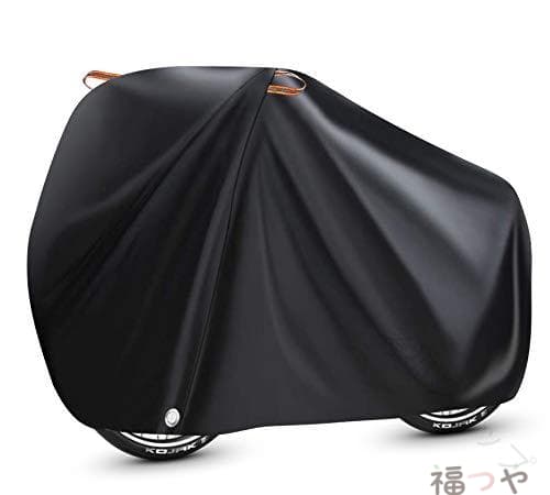 自転車 カバー 29 インチ まで 対応 サイクル カバー PU コーティング 210T UV カット ワンタッチ バックル ゴム 紐 防水 防塵 耐熱 台風 対応 盗難 防止 風 飛び 防止 反射 テープ 収納 袋 付き ブラック