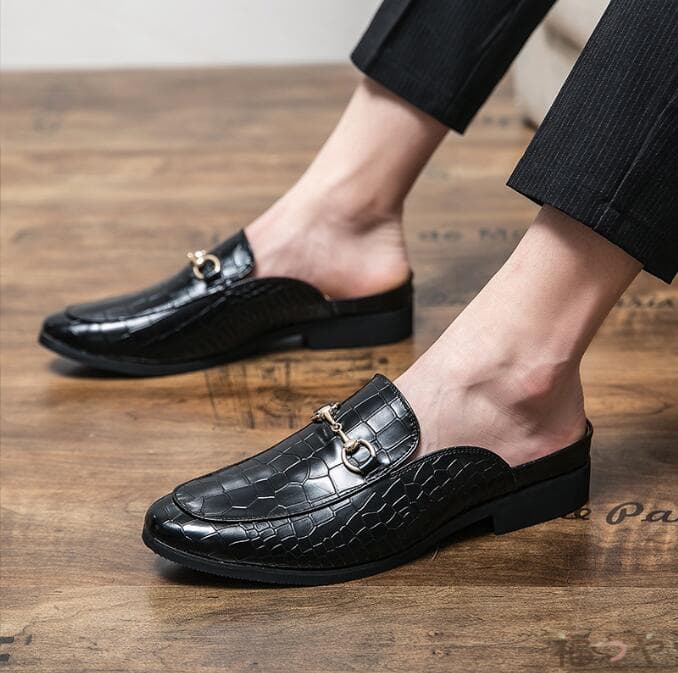 オシャレ ドライビングシューズ スリッポン メンズ サンダル かかとなし 革靴 サボサンダル スリッパ ローファー 靴 オフィスサンダル ビジネスサンダル カジュアルシューズ 紳士靴 仕事 通勤 メンズファッション