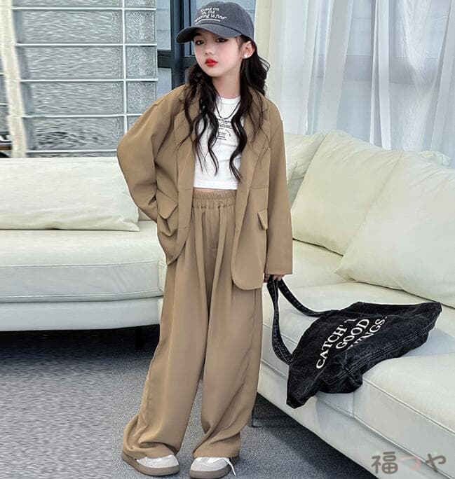 120 130 140 150 160 170cm パンツスーツ 女の子 カジュアルスーツ 上下セットアップ 子供スーツ 大きいサイズ フォーマル 女の子 キッズ 子供服 ジュニア 小学校 小学生 中学生 高校生 結婚式 誕生日 入園式 卒業式 入学式 カジュアル 普段着