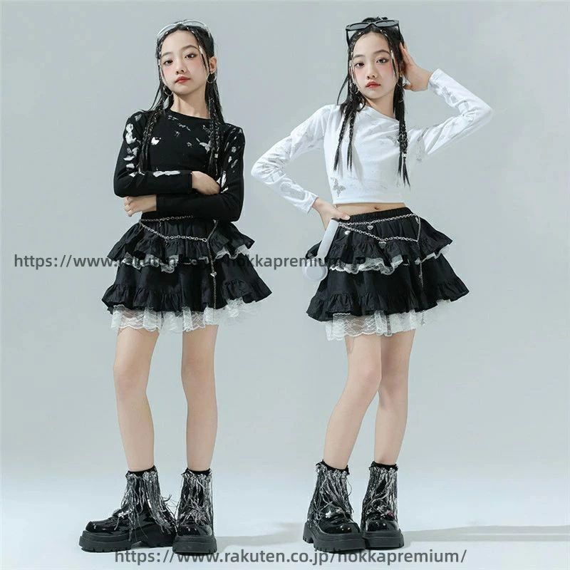 女の子 セットアップ jazz スカート トップス タンクトップ チアガール ヒップホップ k-pop 韓国 ダンス衣装 ジャズ ガールズ 2点セット