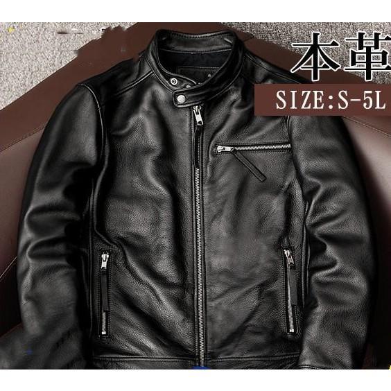 ライダースジャケット メンズ 本革 レザージャケット 皮ジャン バイク 立ち襟 防風 スタンド襟 ブルゾン B系 秋冬服｜福和貿易　店