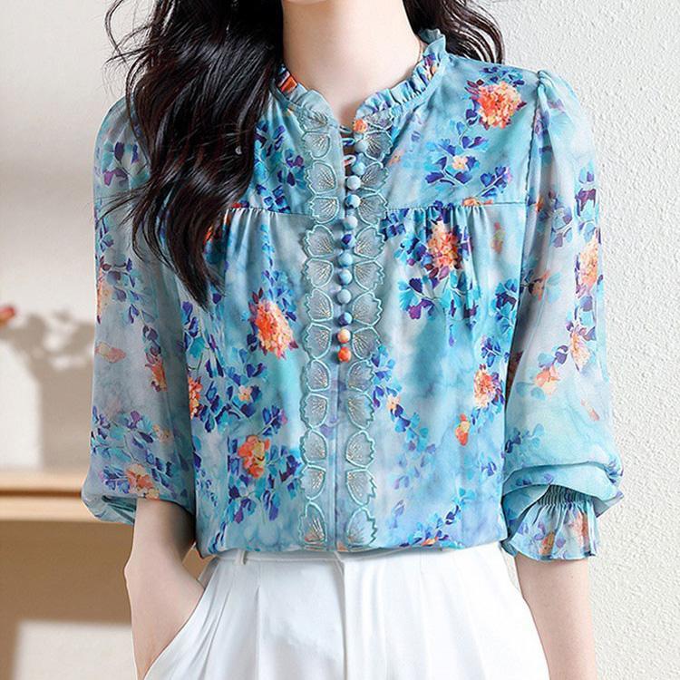 LIZLISA チャーム付き　シフォン　チュニック　トップス　長袖 LIZLISA チャーム付き シフォン チュニック トップス 長袖 楽天