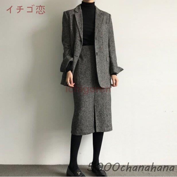 セットアップ スコート背広 レディース 商行為背広  ロングスコート 細長い切口入り口・入口 リクルートスーツ OL 通い +スコート