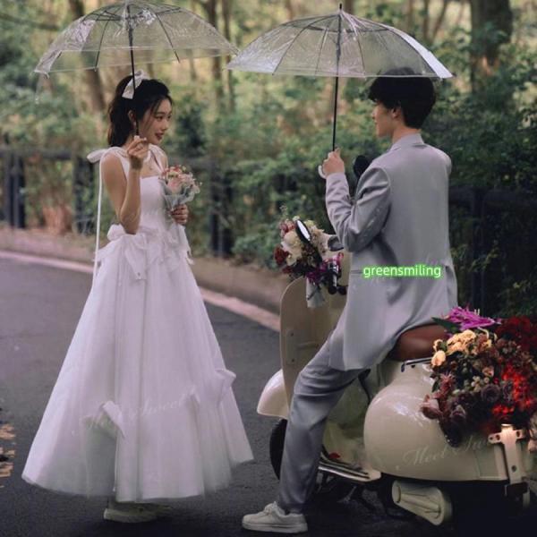 ウェディングドレス リボン ノースリーブ リゾート フォト婚 Aライン ロング 二次会 結婚式 披露宴 前撮り 後撮り 発表会 花嫁 ウエディングドレス 花嫁ドレス|福和貿易 第二店