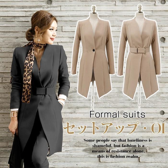 セットアップ スーツ レディース パンツスーツ ジャケット ロングパンツ パンツスーツ フォーマルスーツ セレモニースーツ 卒業式 大きいサイズ 30代 40代 5,715円