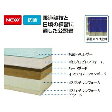 エバニュー 全柔連公認畳 （１ &times; ２）すべり止付 EKR042 国際グリーン｜福屋運動具店