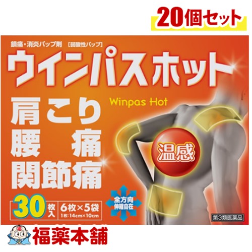 【第3類医薬品】帝國製薬 ウインパスホット 30枚入&times;20個 [宅配便・送料無料]｜福薬本舗　健康館