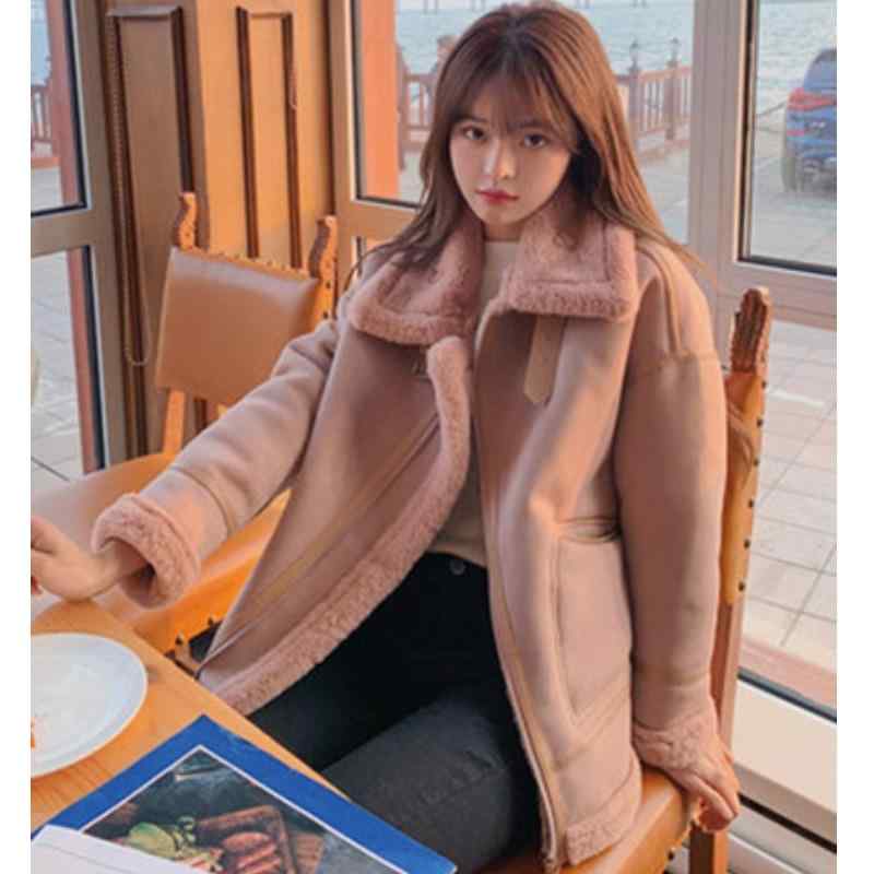 ムートンジャケット レディース 冬 韓国 オーバーサイズ もこもこ アウター 防寒 おしゃれ ファッション ジッパー カジュアル スタイリ