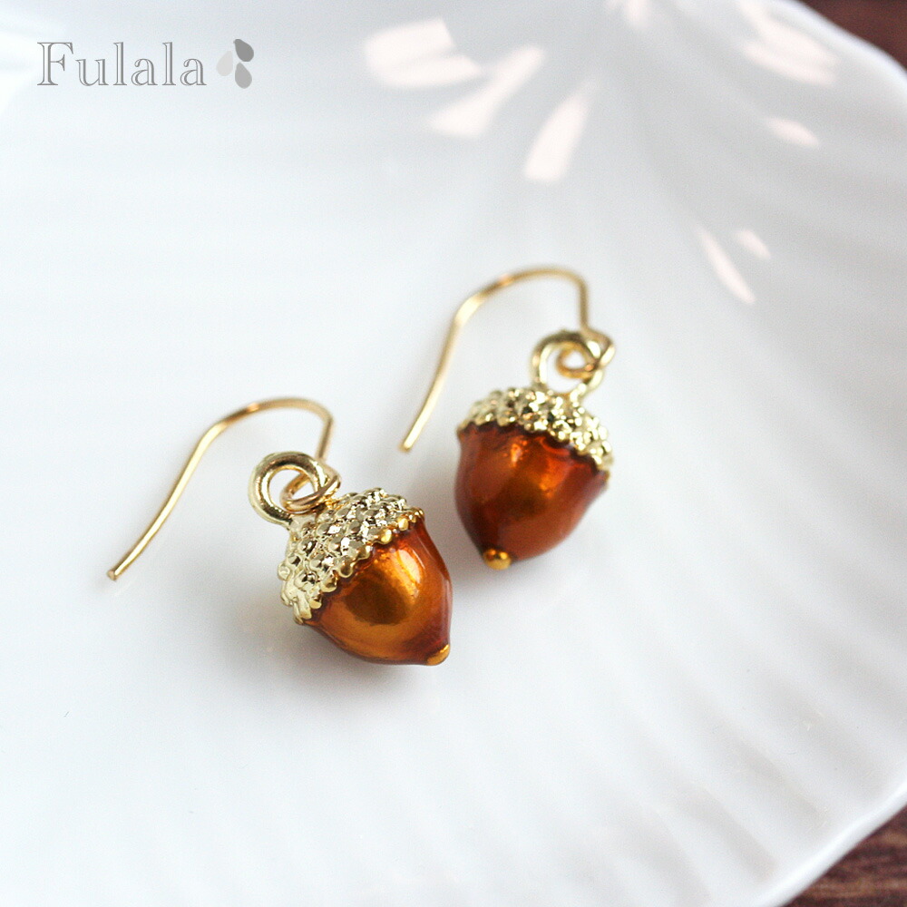 楽天市場】レッドタイガーアイ どんぐりピアス 秋ピアス 実りの秋