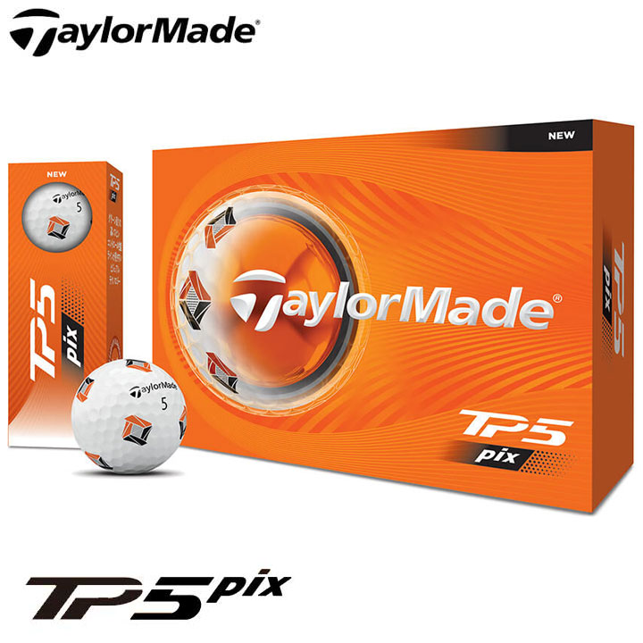 【2026モデル】テーラーメイド TM26 TP5 Pix ホワイト ゴルフボール 1ダース（12球入り） 日本正規品 TaylorMade