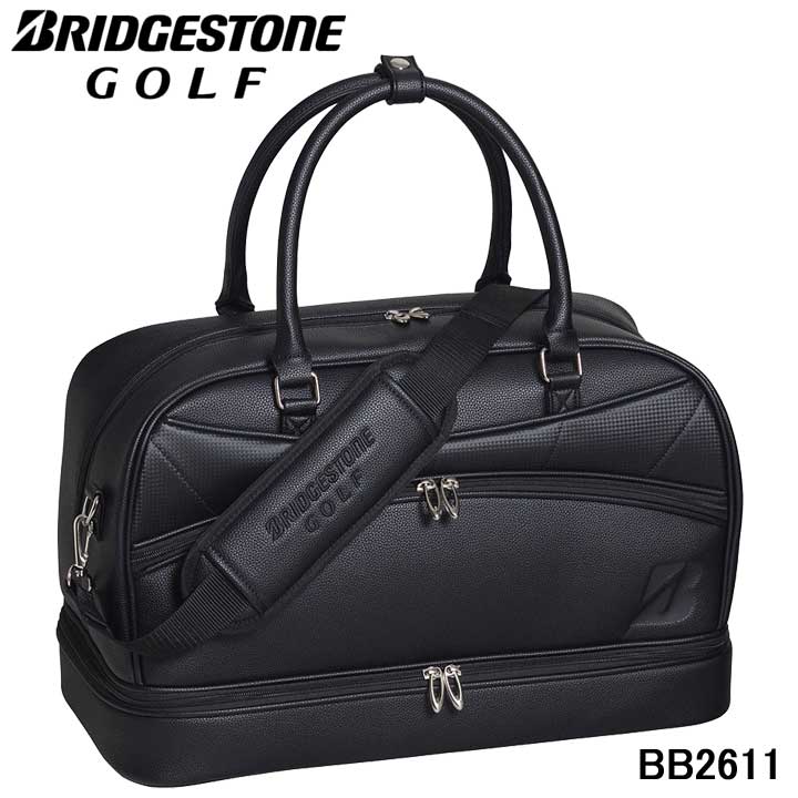 【2026モデル】ブリヂストンゴルフ BB2611 2層式 ボストンバッグ ブラック（BK）シューズポケット付き BOSTON BAG BRIGESTONE GOLF 15p｜フルショット店 8,164円