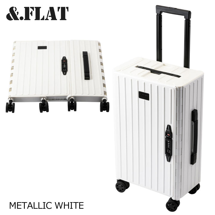&.FLAT アンドフラット 折り畳みキャリーケース メタリックカラー ホワイト 35L FL14-4-00001 CARRY CASE METALLIC COLOR WHITE|フルショット店