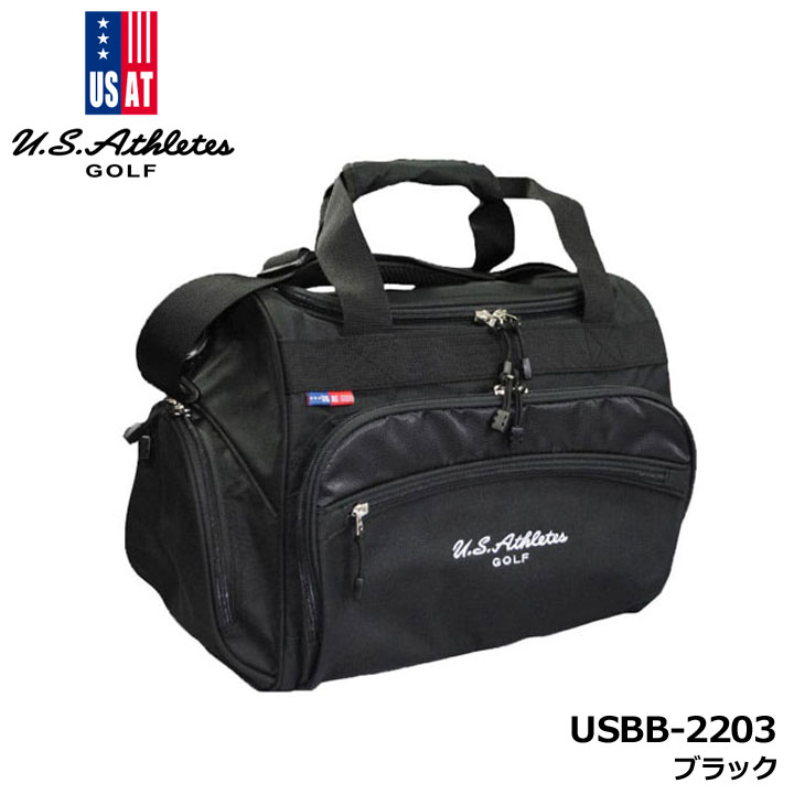 ユーエスアスリート USBB-2203 ボストンバッグ ブラック BOSTON BAG シューズポケット内蔵 ゴルフ U.S. ATHLETES LEZAX