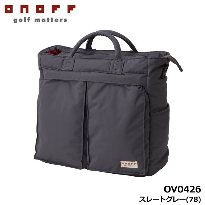 オノフ OV0426 トートバッグ スレートグレー(78) ゴルフ 大容量 大きめ 軽量 メンズ レディース ショルダーベルト付き Tote Bag ONOFF|フルショット店