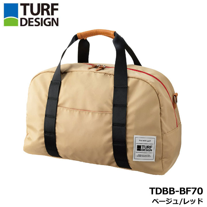 ターフデザイン TDBB-BF70 ボストンバッグ ベージュ/レッド メンズ レディース ユニセックス ゴルフ レジャー 普段使い 旅行バッグ TURF DESIGN 朝日ゴルフ 10,588円