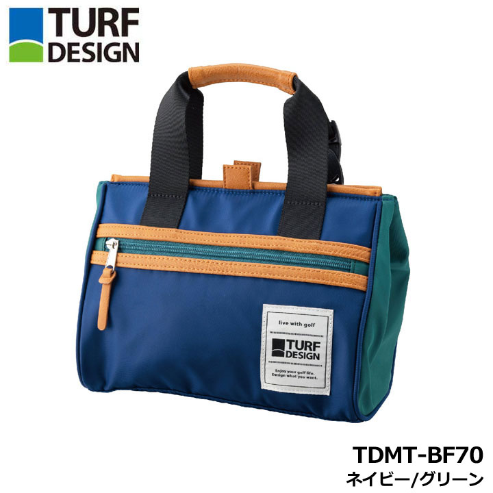 ターフデザイン TDMT-BF70 ミニトートバッグ ネイビー/グリーン ゴルフ カートバッグ ラウンドバッグ マグネット TURF DESIGN 朝日ゴルフ