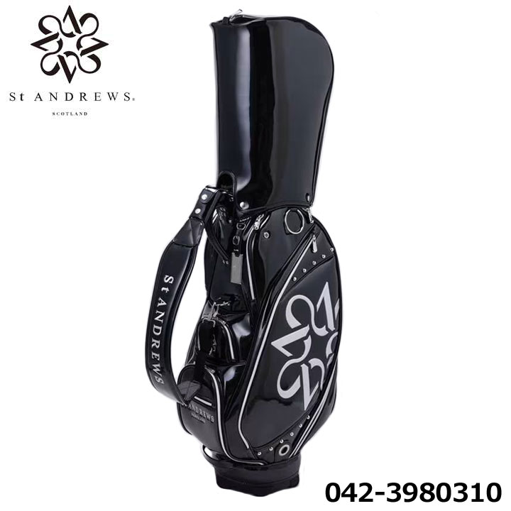 ‼️セントアンドリュース キャディバッグ ブラック 9.0型‼️ St ANDREWS セントアンドリュース 9.0インチスリムカート型