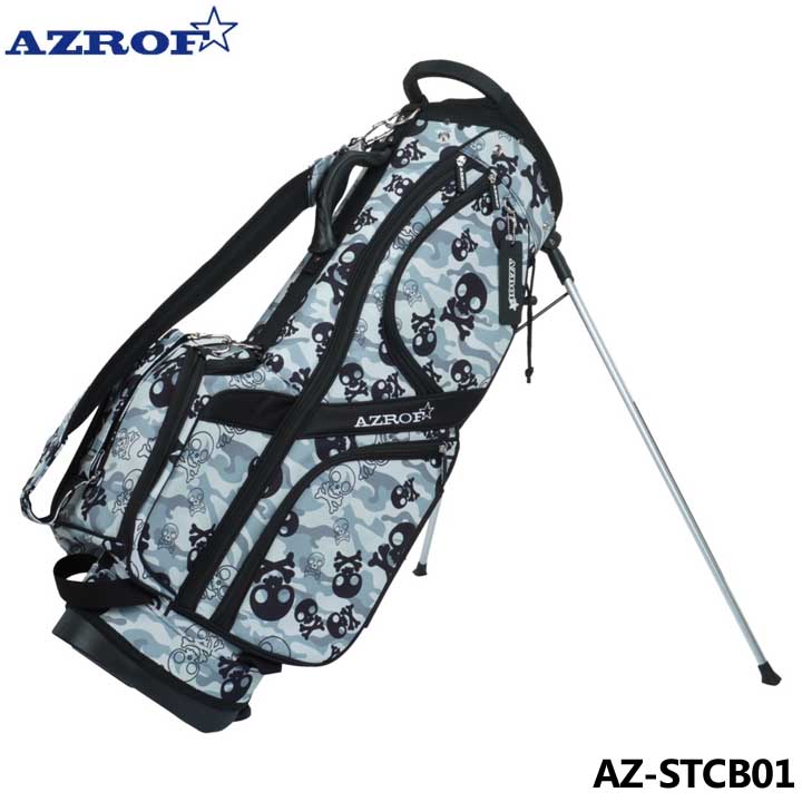 【楽天市場】アズロフ AZ-STCB01 スタンドキャディバッグ No.206 ドクロカモグレー 9.0型 2.7kg 軽量 46インチ対応