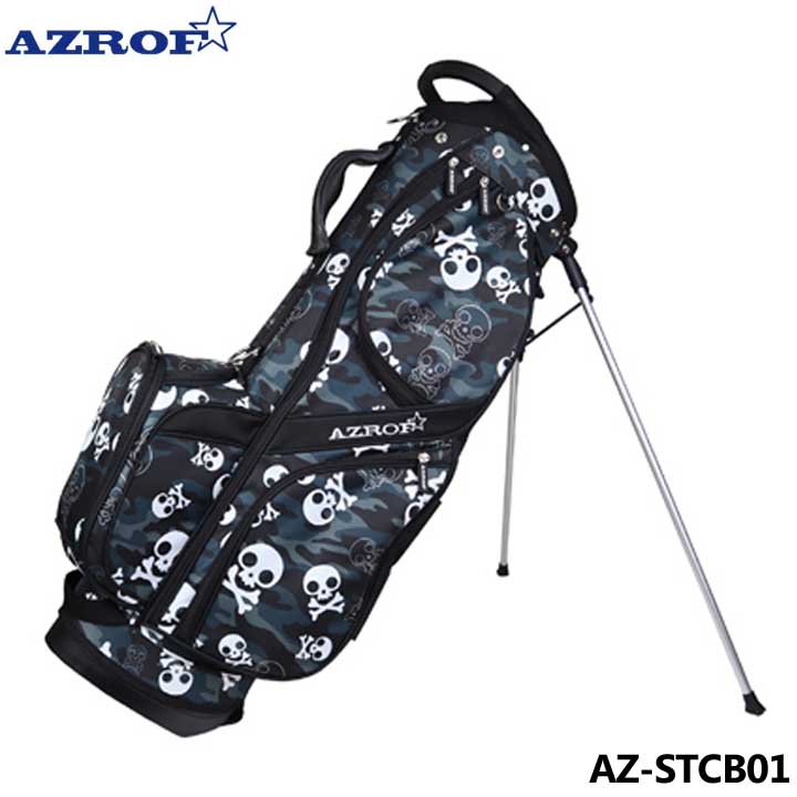 【楽天市場】アズロフ AZ-STCB01 スタンドキャディバッグ No.207 ドクロカモブラック 9.0型 2.7kg 軽量 46インチ対応